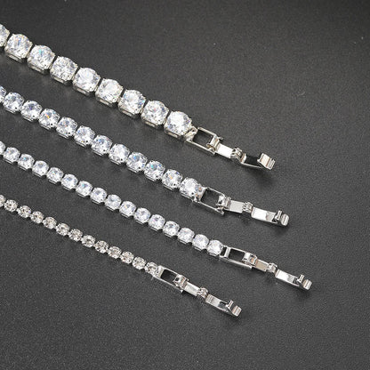 Silver Color 2.5/3/4/5mm Zircon Tennis Bracelet For Women Men