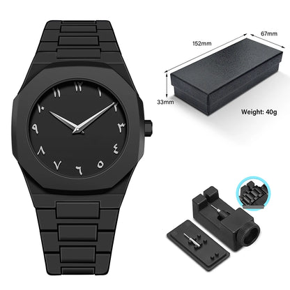 SHUAIKE  1142-4 Business Men's Watch Men's Quartz Watch Classic Fashion Round Watch Art Arabic Digital New Watch Men's Clock