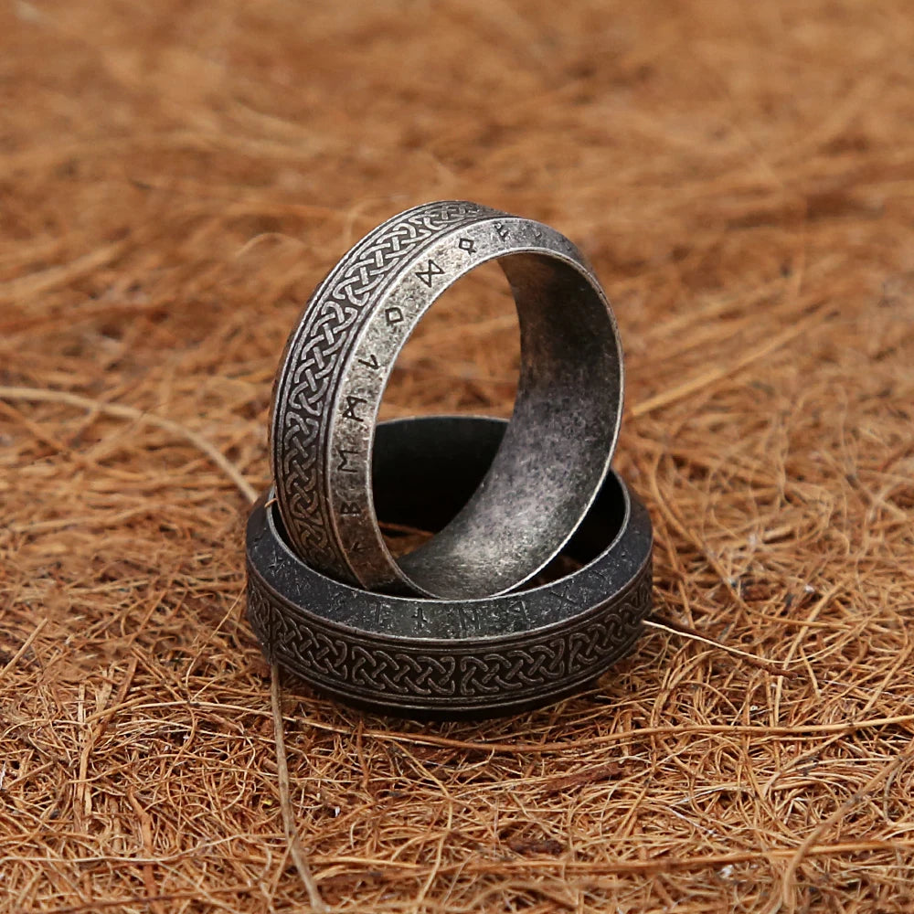 Fashion Vintage Simple Viking Rune Ring for Men Women