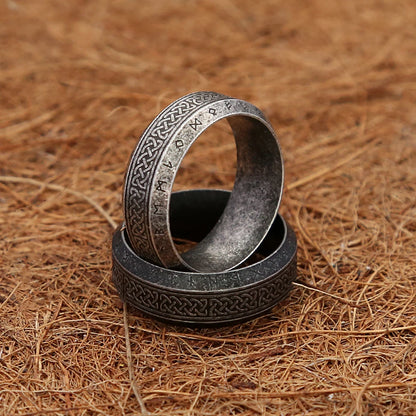Fashion Vintage Simple Viking Rune Ring for Men Women