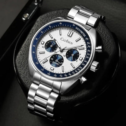 CADISEN 2024 New Men Watches Quartz Business Watches Japan VD53 Mens Clock Top Brand Luxury Watch Men Chronograph Watch for Men
