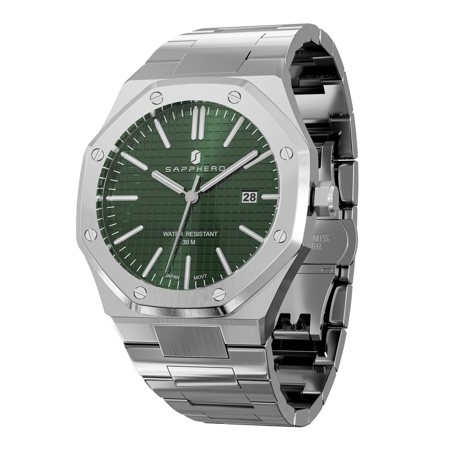 SAPPHERO Men's Luxury Business Stainless Steel Watch For Men Sport Excellence Waterproof Wristwatch Tough Men Gift Clock