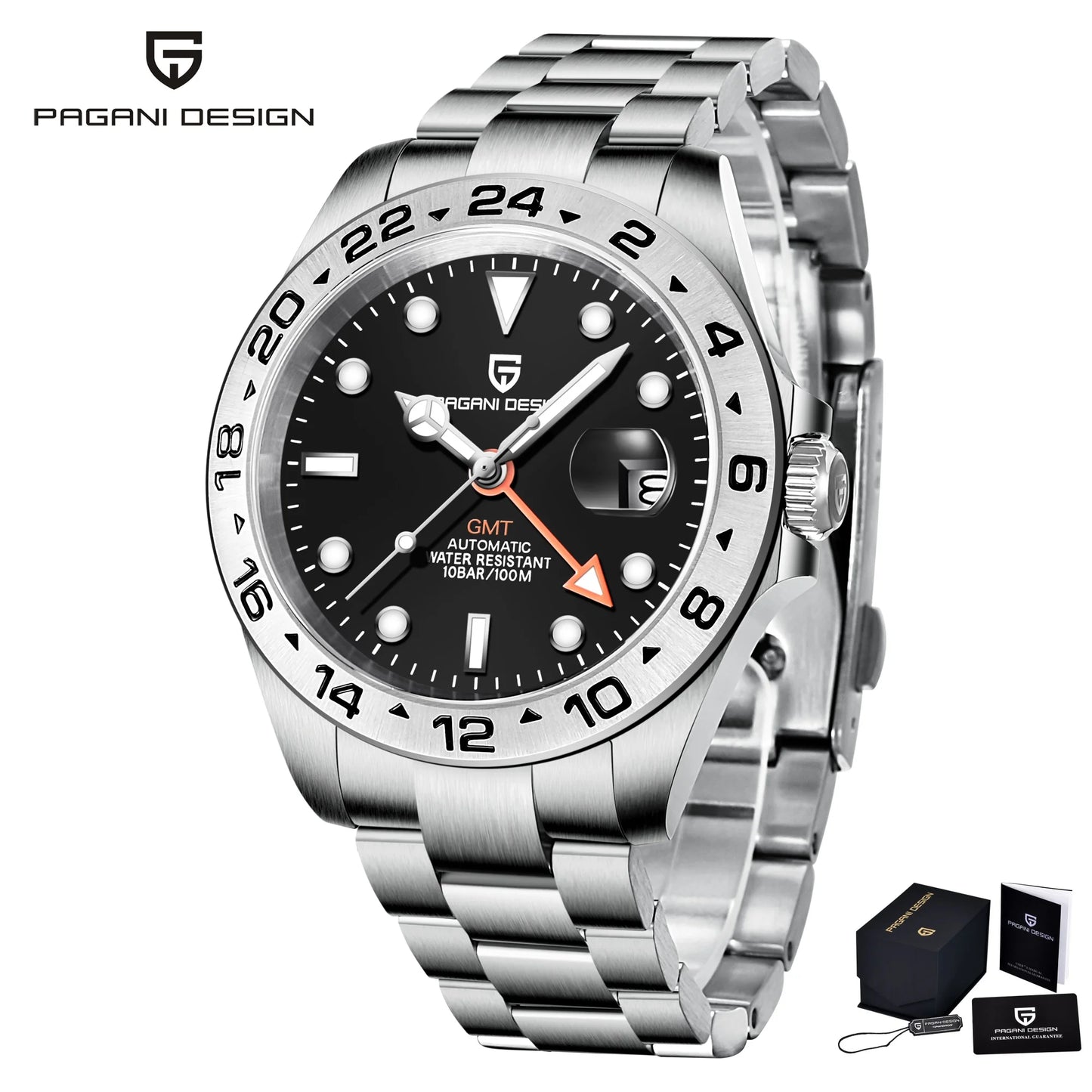 2024 PAGANI Design New Men's Automatic Mechanical Watches GMT Watch 42mm Sapphire Stainless Steel Waterproof Watch Reloj Hombre