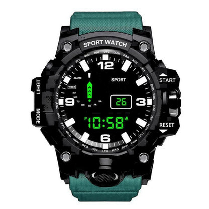 Fashion Men's Watch Sports Electronic Wristwatch Large dial Multifunctional Waterproof Luminous Alarm Kids Male's Military Watch