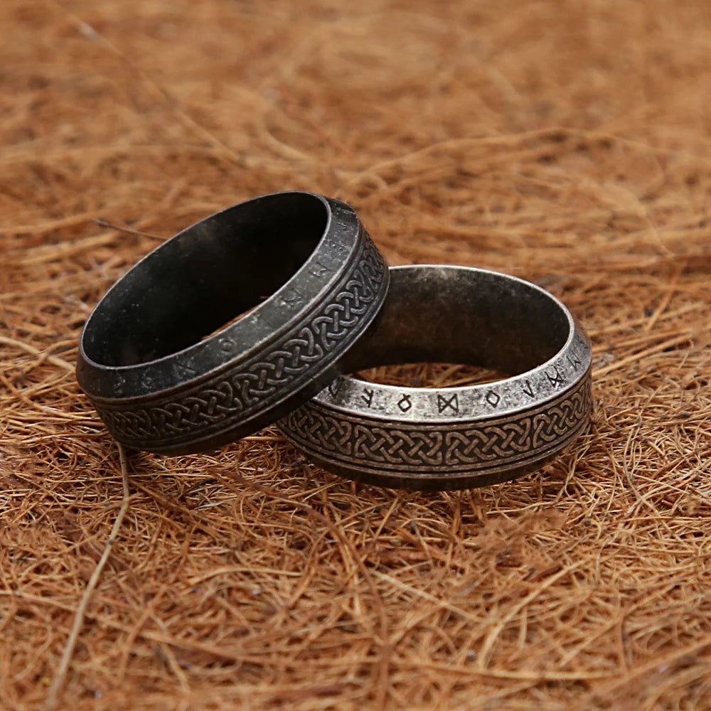 Fashion Vintage Simple Viking Rune Ring for Men Women