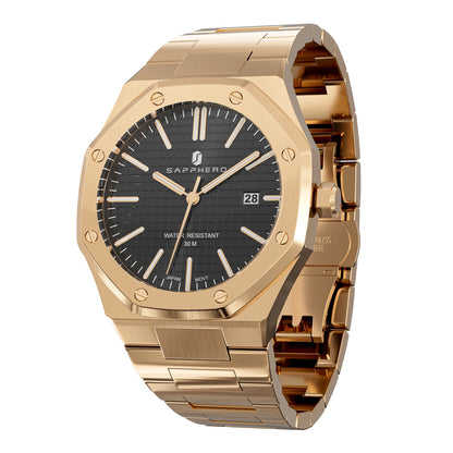 SAPPHERO Men's Luxury Business Stainless Steel Watch For Men Sport Excellence Waterproof Wristwatch Tough Men Gift Clock