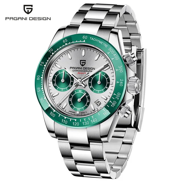 V2 PAGANI DESIGN Men's Quartz Watches  Chronograph Stainless Steel Waterproof Watch Men