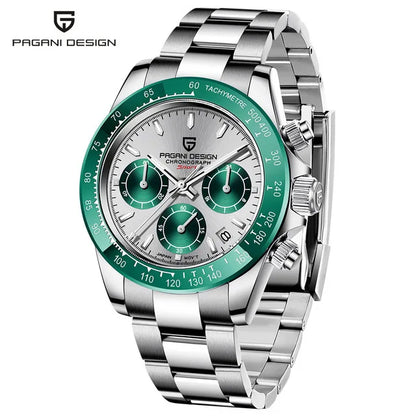 V2 PAGANI DESIGN Men's Quartz Watches  Chronograph Stainless Steel Waterproof Watch Men