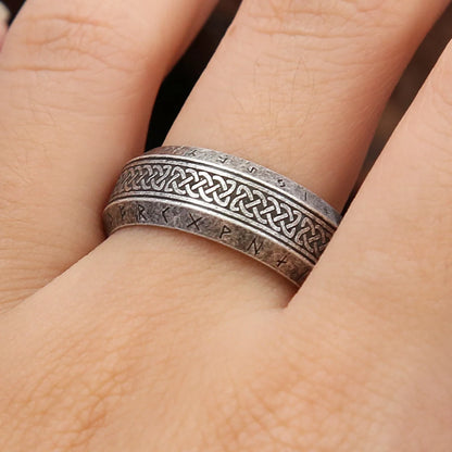 Fashion Vintage Simple Viking Rune Ring for Men Women