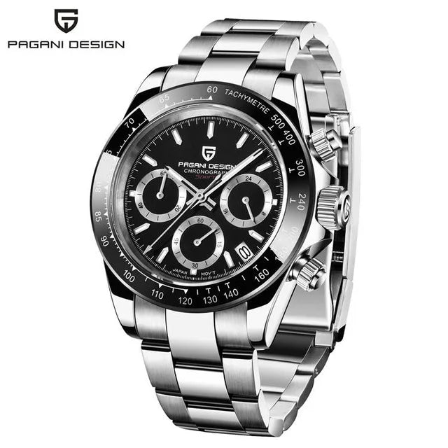 V2 PAGANI DESIGN Men's Quartz Watches  Chronograph Stainless Steel Waterproof Watch Men