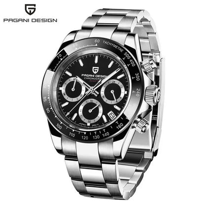 V2 PAGANI DESIGN Men's Quartz Watches  Chronograph Stainless Steel Waterproof Watch Men