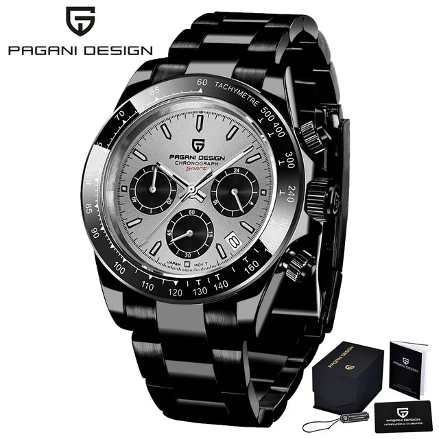 V2 PAGANI DESIGN Men's Quartz Watches  Chronograph Stainless Steel Waterproof Watch Men