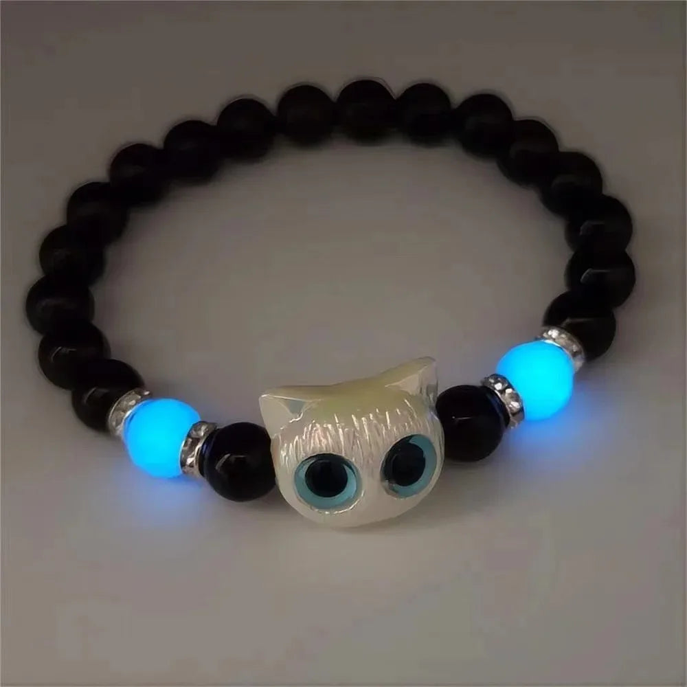 Matching Bracelets Couples Women Men Luminous Cute Cat Friendship Bracelete