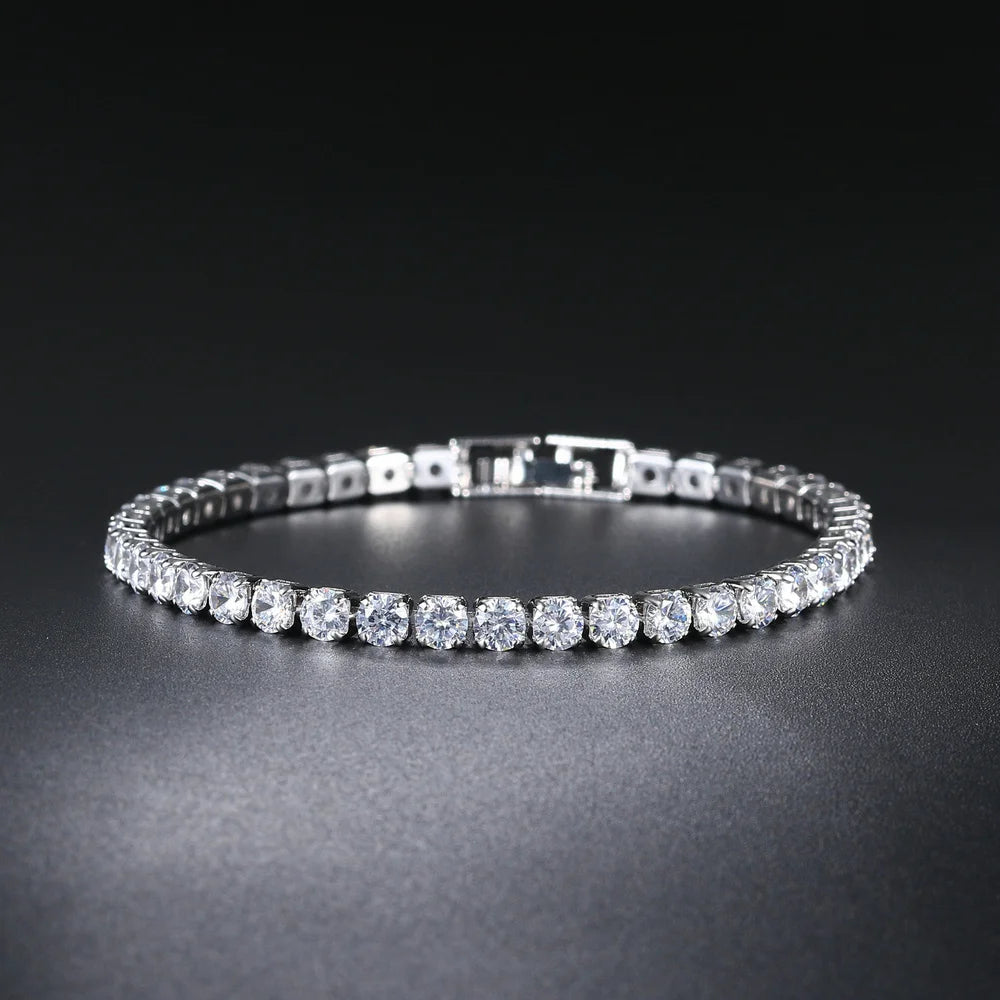 Silver Color 2.5/3/4/5mm Zircon Tennis Bracelet For Women Men