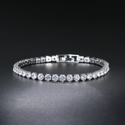 Silver Color 2.5/3/4/5mm Zircon Tennis Bracelet For Women Men