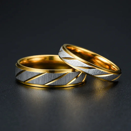 Unique Wave Pattern Couple Rings For Men Women