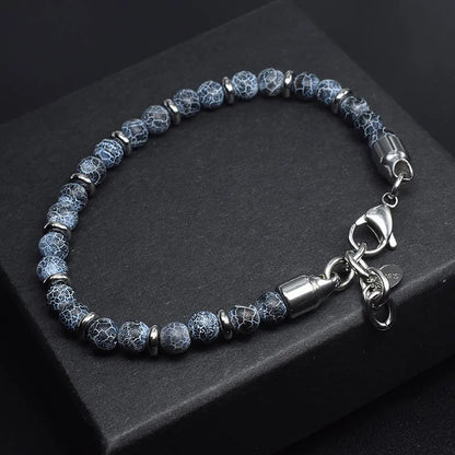 6mm Tiger Eye Beads Strand Bracelets Men Women Charm Stainless steel Chain Colorful Natural Stone Bracelet Male Jewelry Gift New