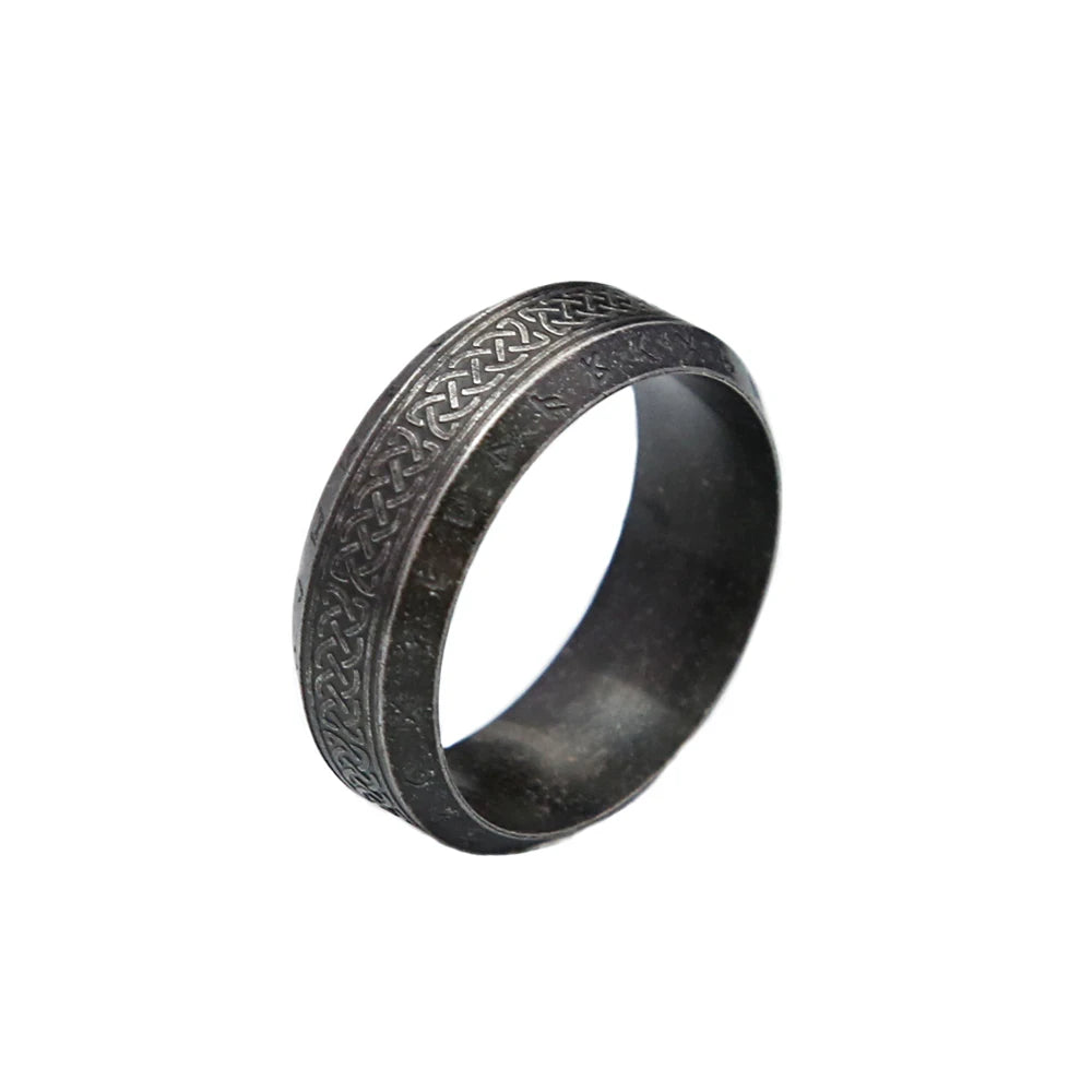 Fashion Vintage Simple Viking Rune Ring for Men Women