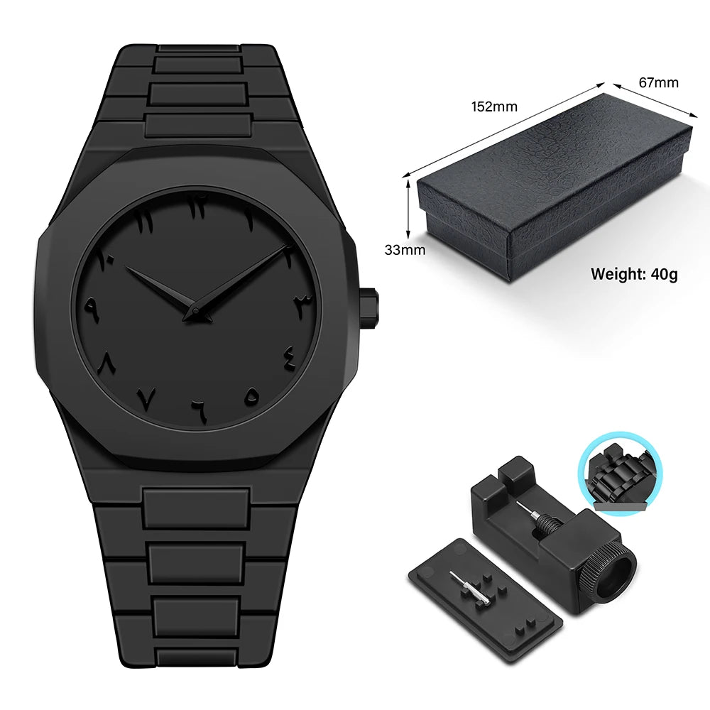 SHUAIKE  1142-4 Business Men's Watch Men's Quartz Watch Classic Fashion Round Watch Art Arabic Digital New Watch Men's Clock