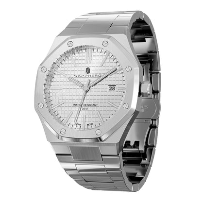 SAPPHERO Men's Luxury Business Stainless Steel Watch For Men Sport Excellence Waterproof Wristwatch Tough Men Gift Clock