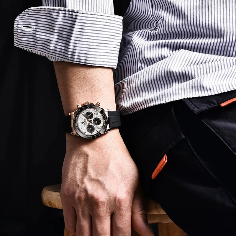 V2 PAGANI DESIGN Men's Quartz Watches  Chronograph Stainless Steel Waterproof Watch Men