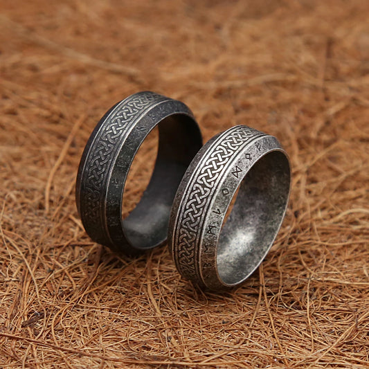 Fashion Vintage Simple Viking Rune Ring for Men Women