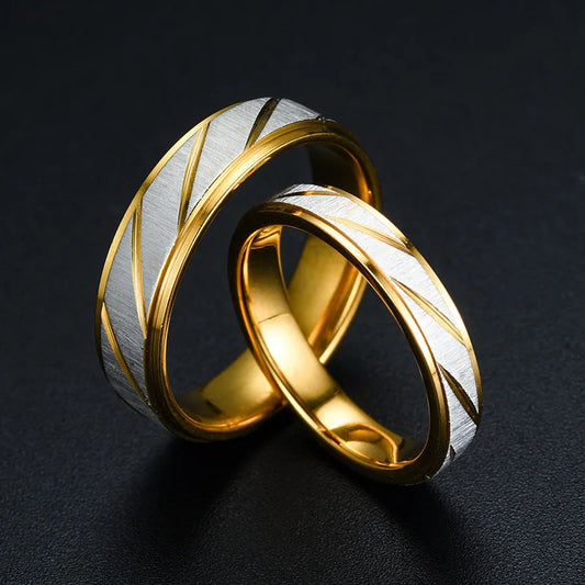 Unique Wave Pattern Couple Rings For Men Women