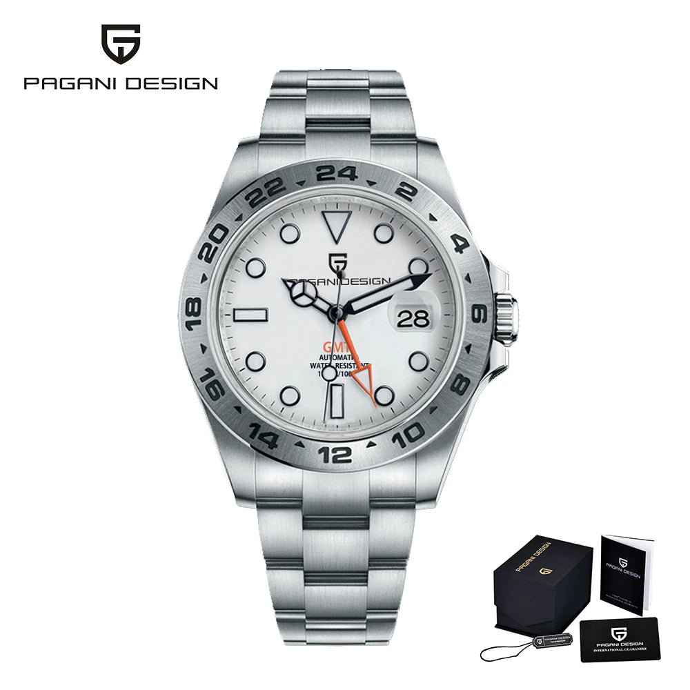 2024 PAGANI Design New Men's Automatic Mechanical Watches GMT Watch 42mm Sapphire Stainless Steel Waterproof Watch Reloj Hombre