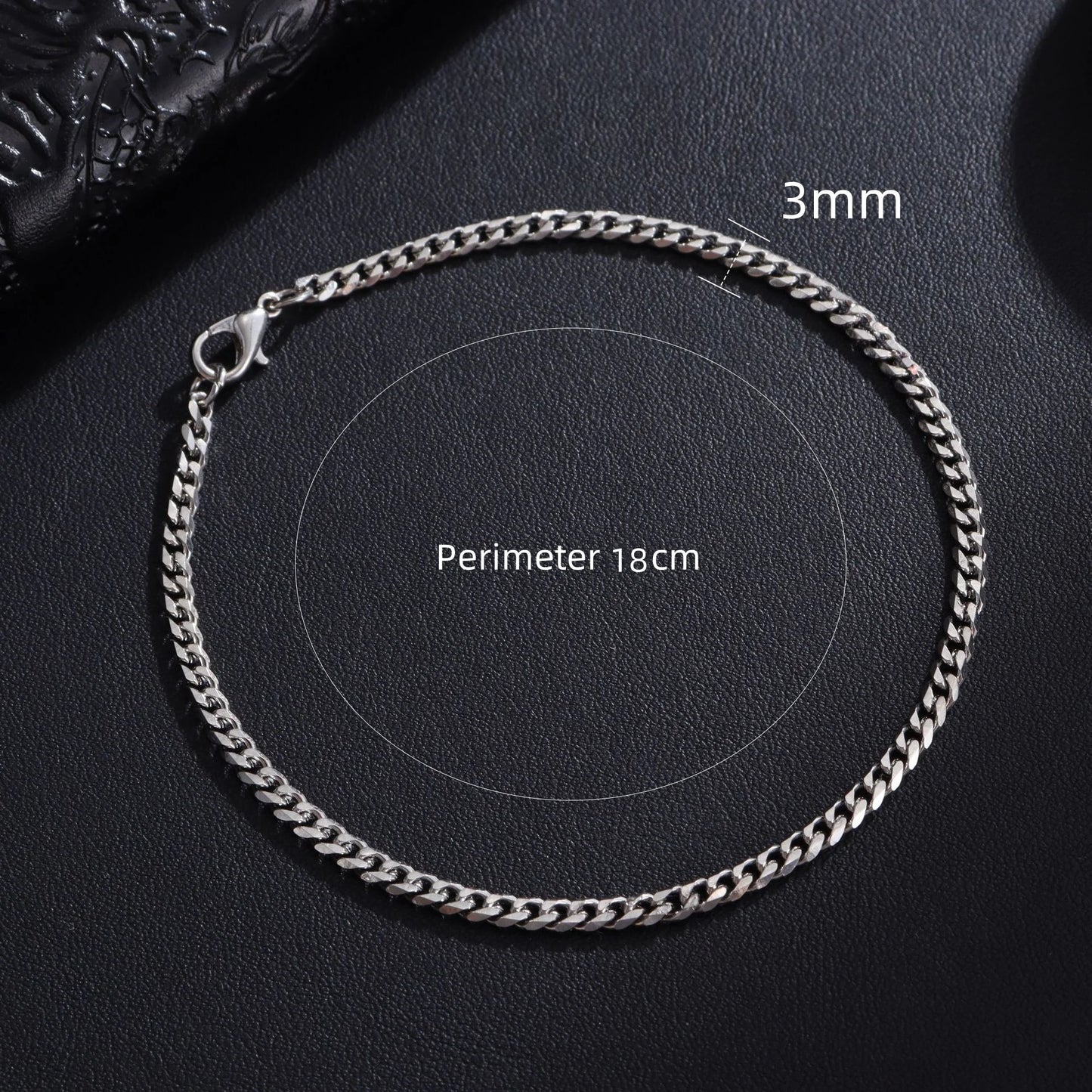 New Trendy Cuban Chain Men Bracelet Classic Stainless Steel 3/5/7/9mm