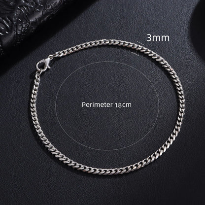 New Trendy Cuban Chain Men Bracelet Classic Stainless Steel 3/5/7/9mm