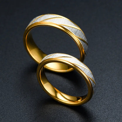 Unique Wave Pattern Couple Rings For Men Women